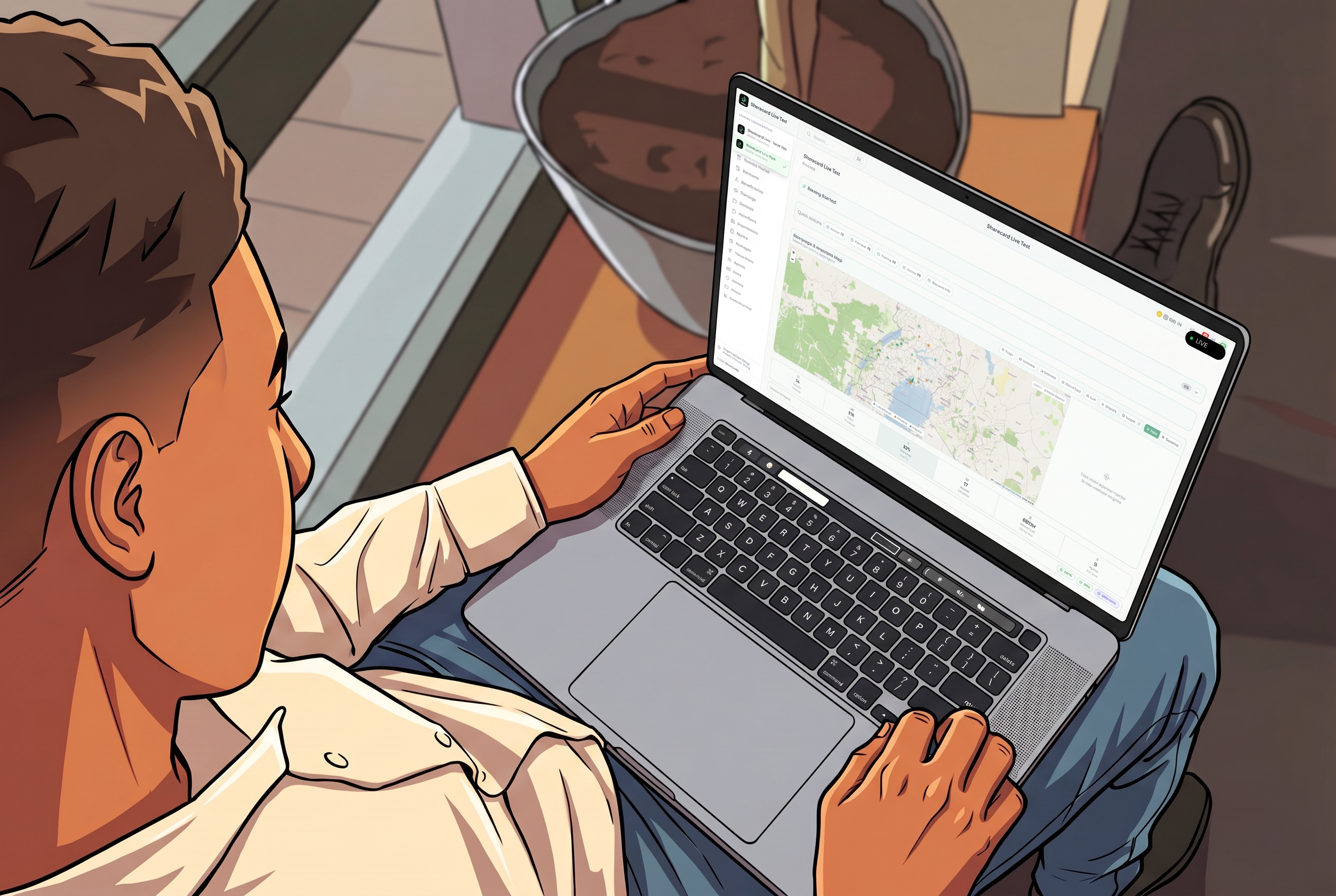 A partner reviewing the ShareCARD coverage and impact map