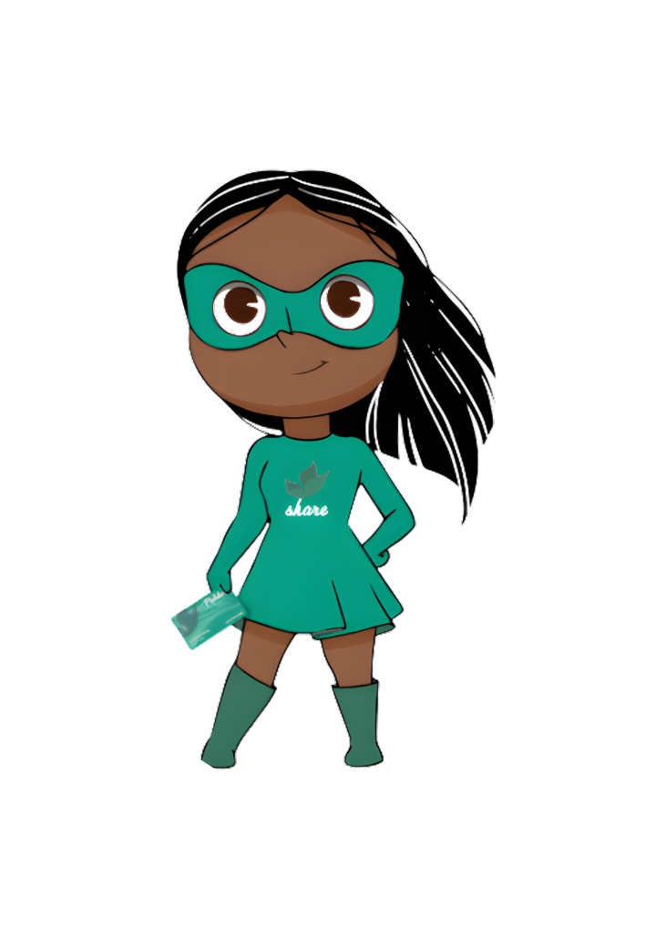 ShareCARD superhero mascot