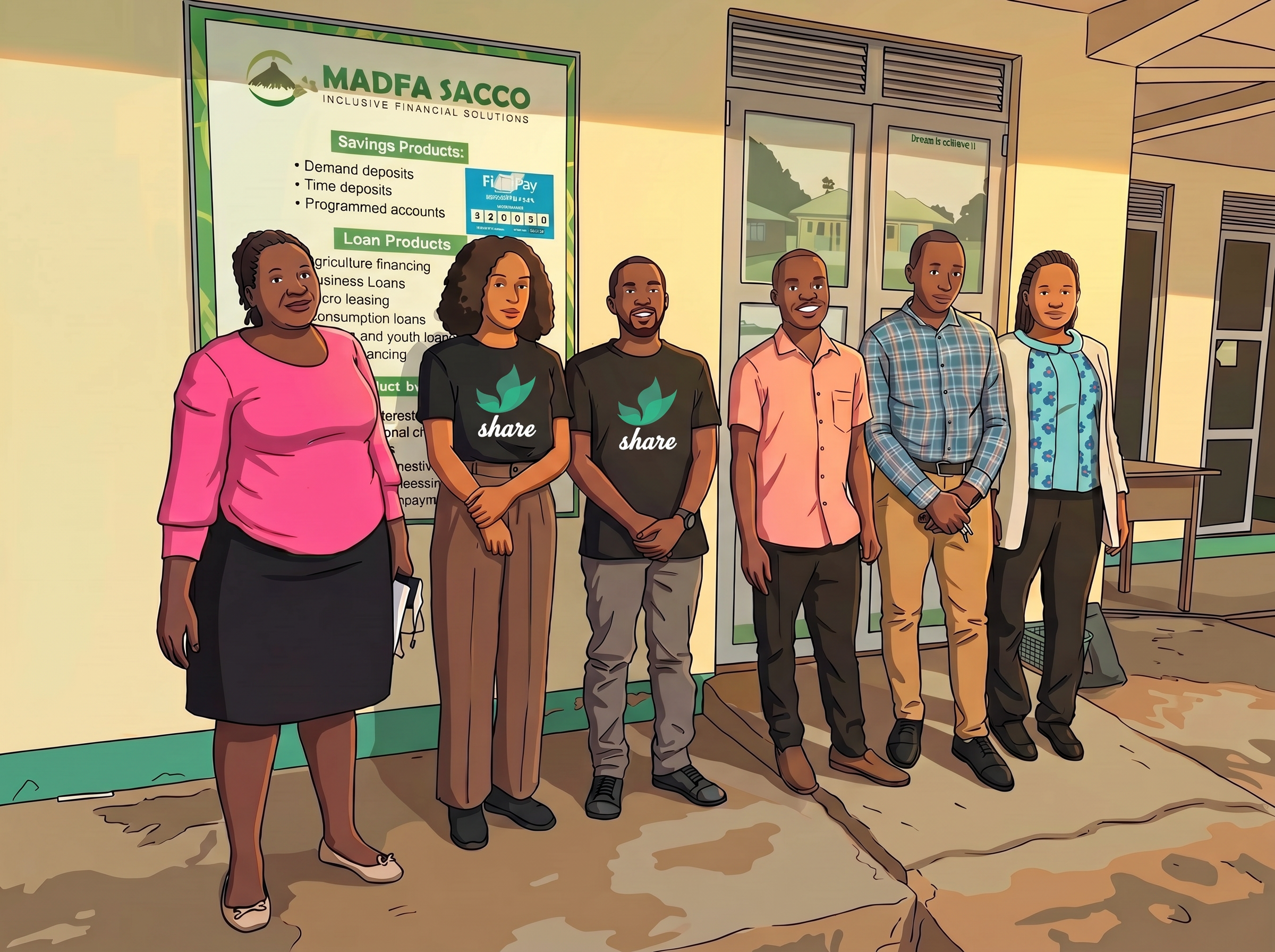 The ShareCARD team with MADFA SACCO
