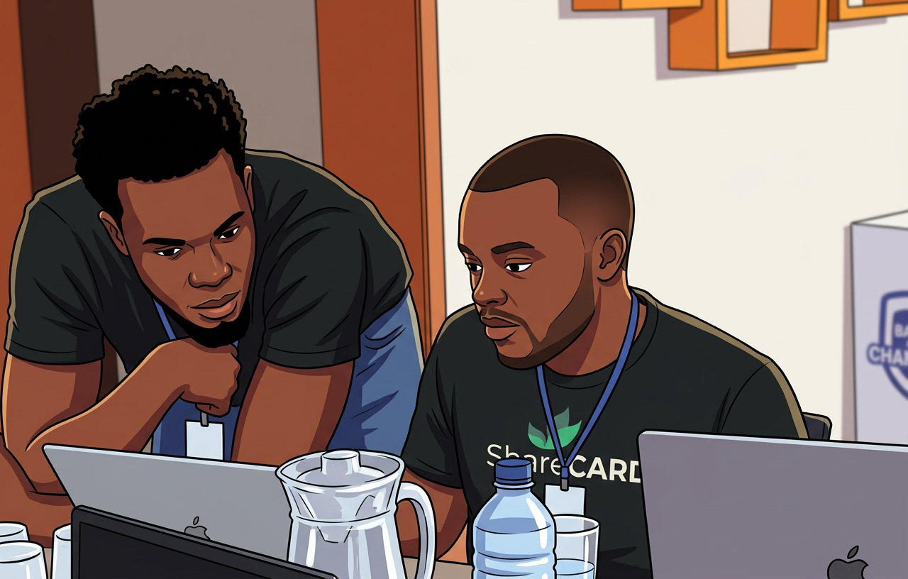 Sandra Awilli and the PadSHARE team at the EU–Africa Hackathon