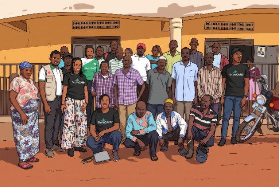 Farmers and the ShareCARD team together after a West Nile field session
