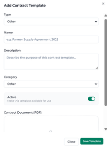 Adding a contract template on ShareCARD